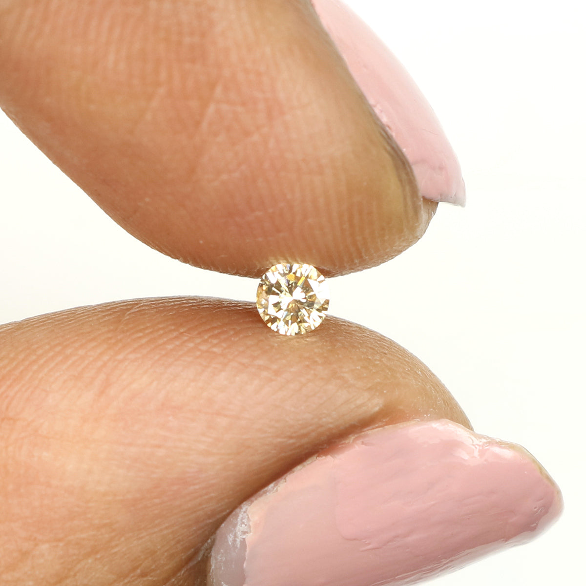 0.08 Ct Natural Loose Diamond, Orange Diamond, Yellow Diamond, Round Diamond, Round Brilliant Cut, Sparkling Diamond, Rustic Diamond L5154