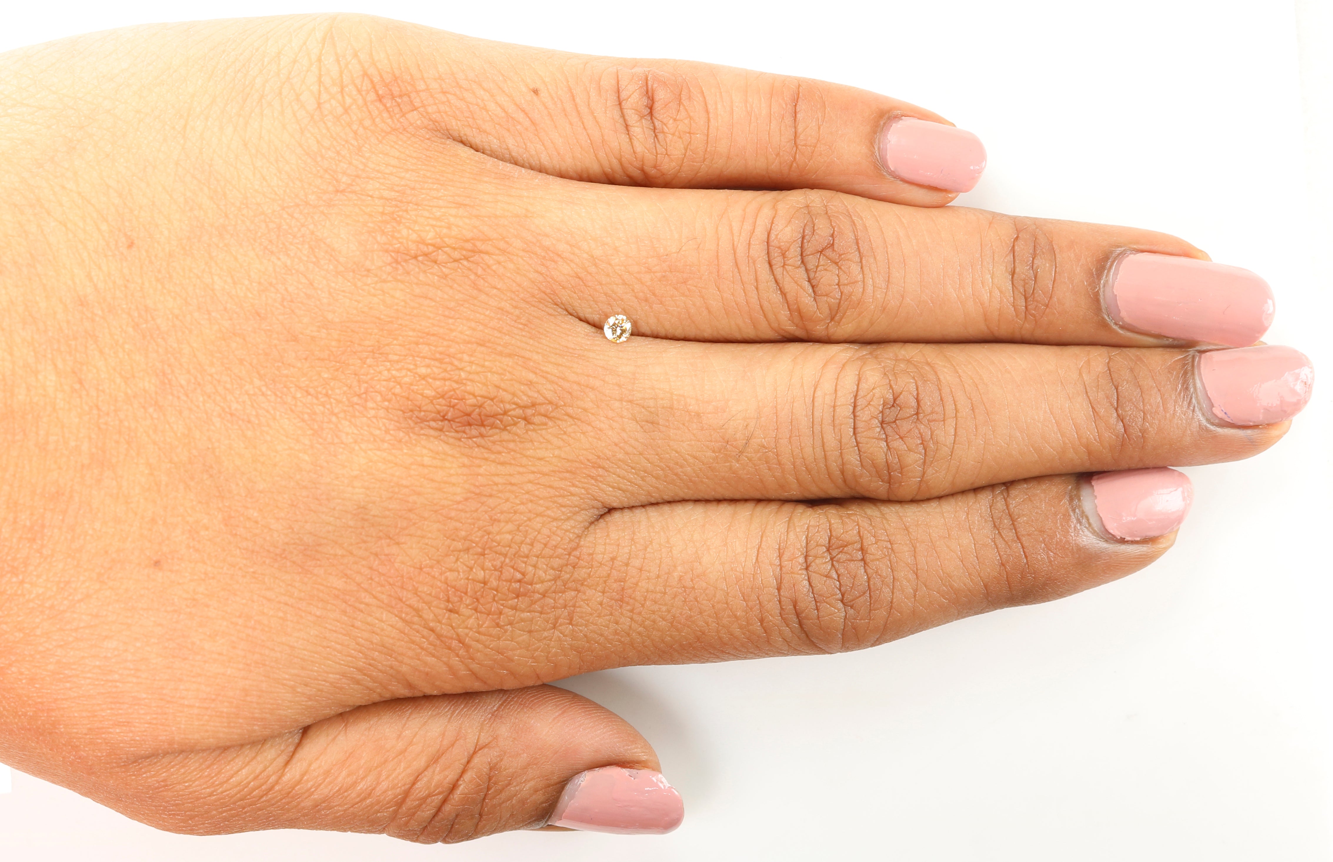 0.08 Ct Natural Loose Diamond, Orange Diamond, Yellow Diamond, Round Diamond, Round Brilliant Cut, Sparkling Diamond, Rustic Diamond L5154