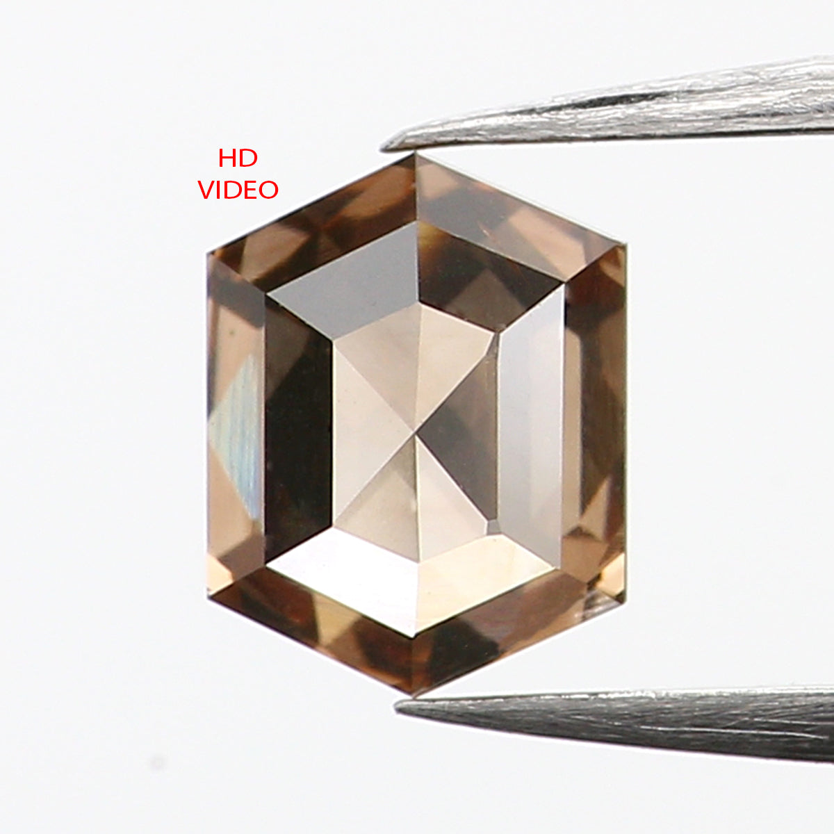 0.51 CT Natural Loose Hexagon Shape Diamond Brown Color Hexagon Shape Diamond 5.20 MM Natural Brown Color Hexagon Rose Cut Diamond QL655