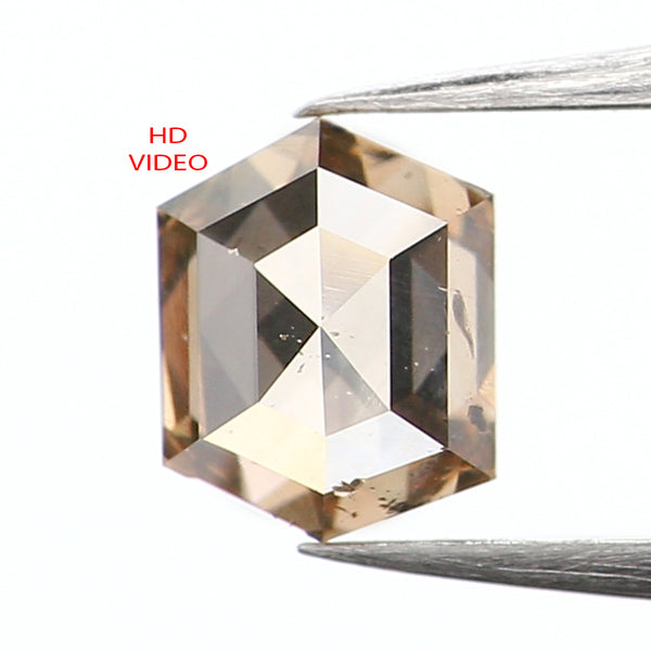 0.44 CT Natural Loose Hexagon Shape Diamond Brown Color Hexagon Cut Diamond 4.95 MM Natural Hexagon Shape Rose Cut Brown Color Diamond LQ782
