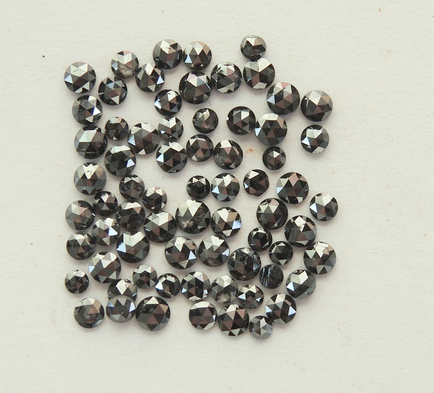 Natural Loose Diamond Old Rose Cut Black Color 2nd Number 1.00 to 2.60 MM Q37