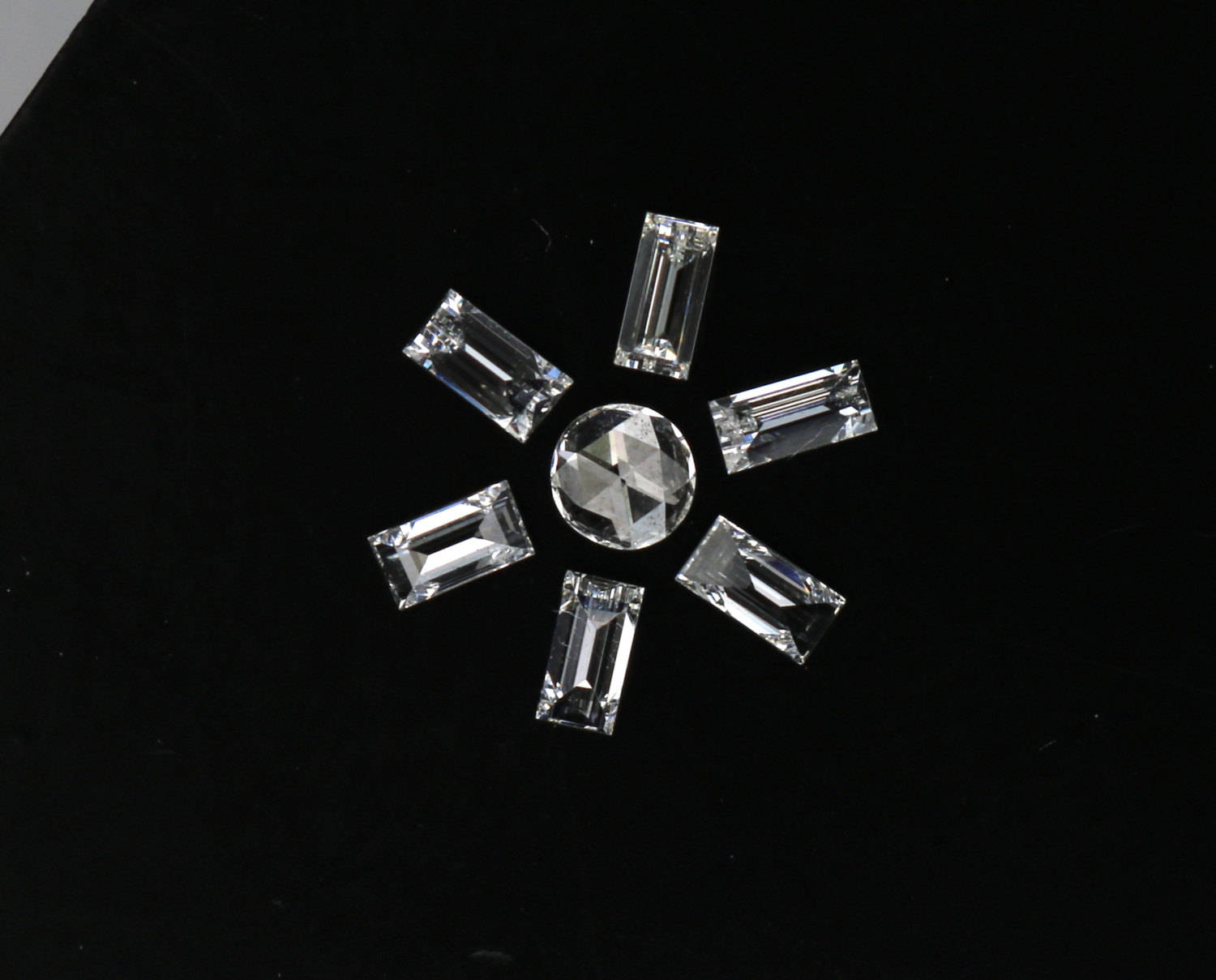 Natural Loose Diamond Baguette Round White G H Color VS Clarity 0.32 Ct ( 6+1 Pcs )