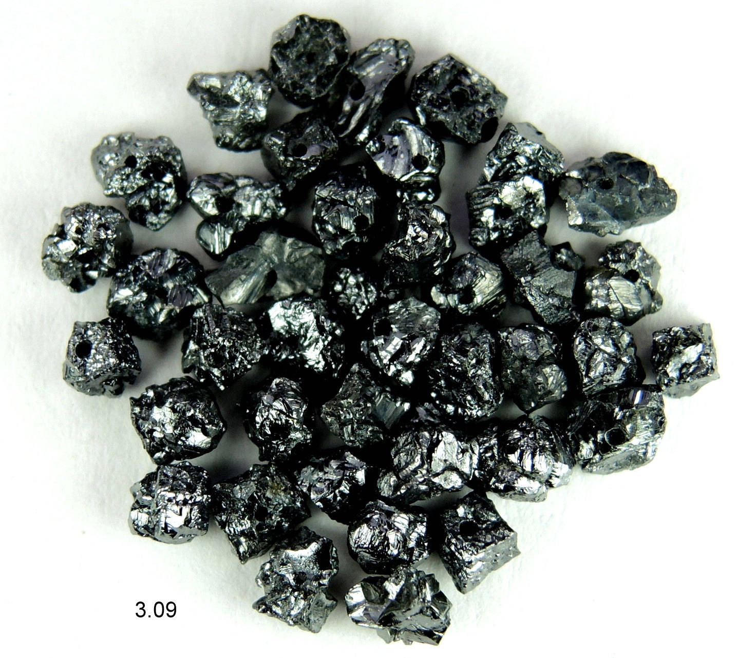 Natural Loose Diamond Rough Black Color 1.80 to 2.50 MM Uncut Drilled Bead 30 Pieces Q101