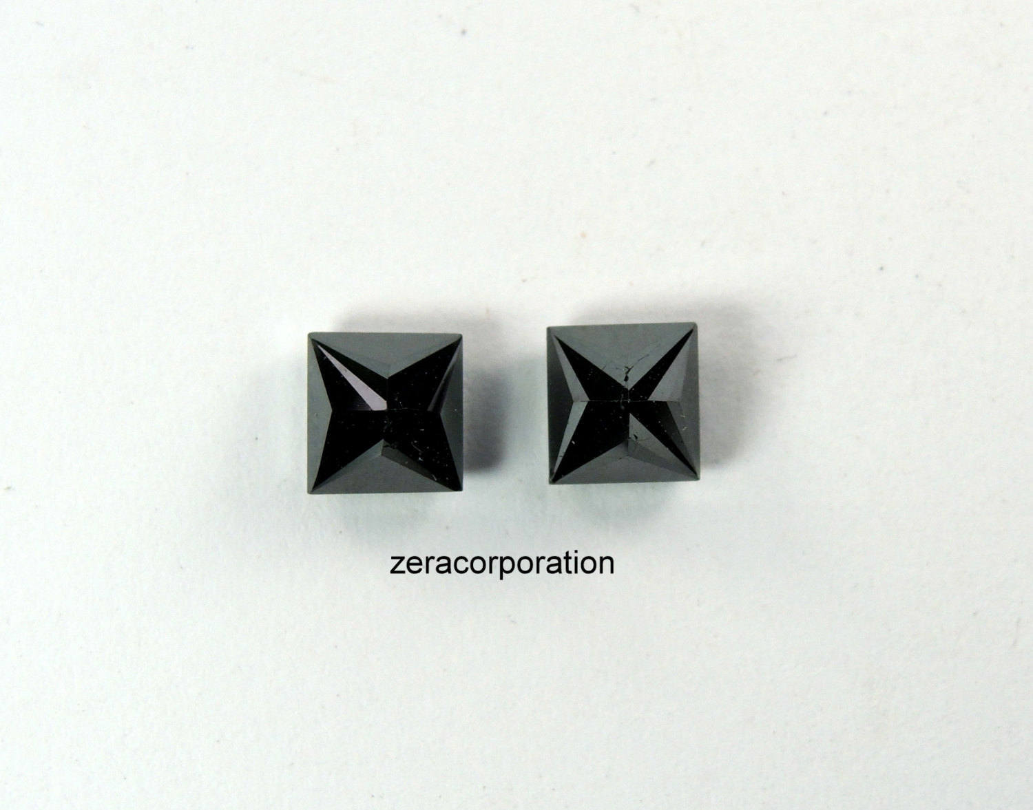 Princess Natural Loose Diamond Black Color 2 Pcs 2.00 Ct Q33