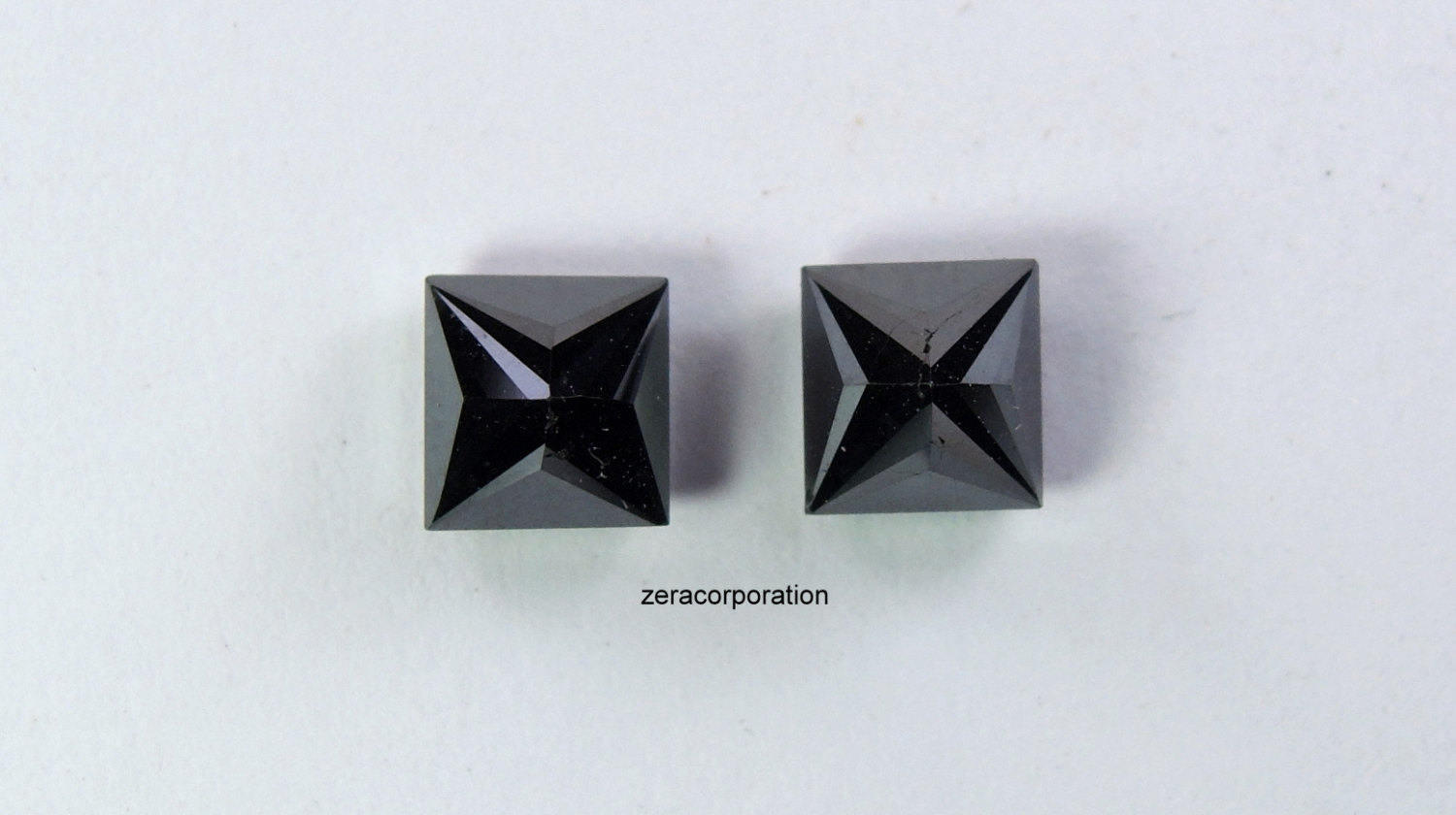 Princess Natural Loose Diamond Black Color 2 Pcs 2.00 Ct Q33