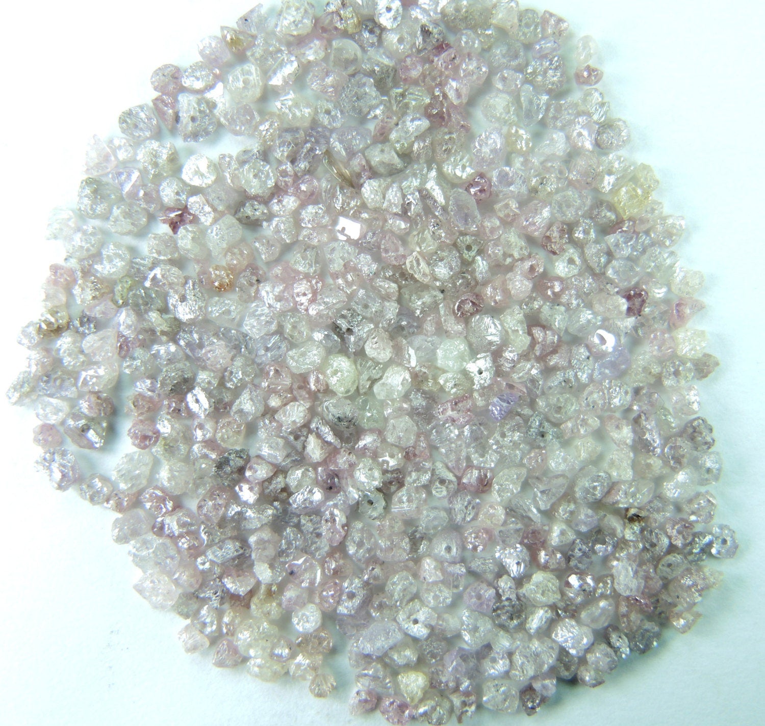 Natural Loose Diamond Rough Bead Pink Ice Grey Color I3 Clarity 50 Pcs Lot Q79