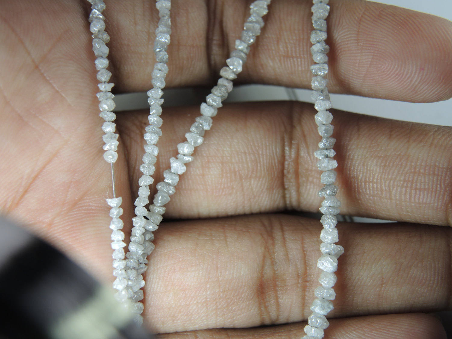 Natural Loose Diamond Rough bead White Beautiful Uncut Drilled Q123