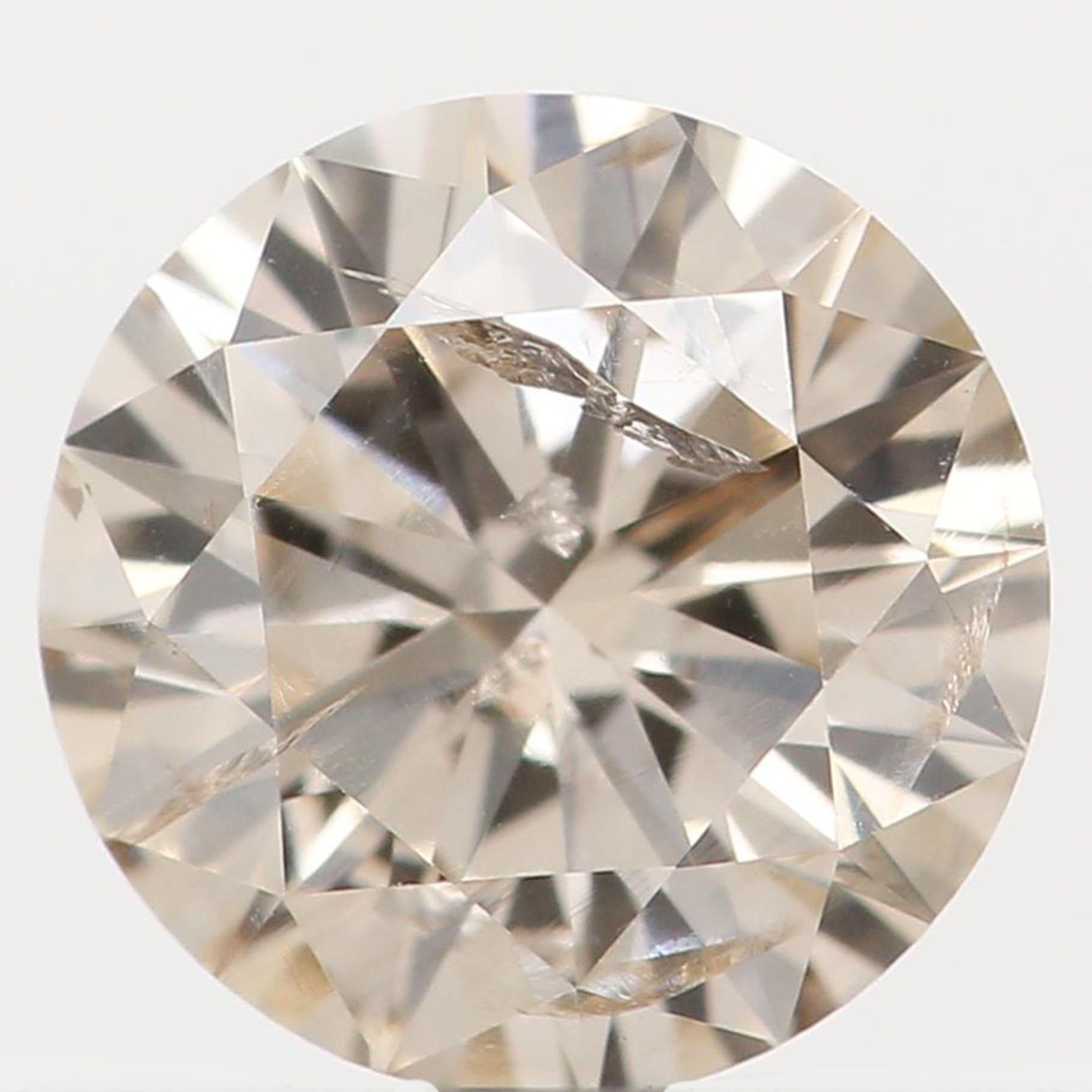 0.426 Ct Natural Loose Diamond, Brown Diamond, Round Diamond, Round Brilliant Cut Diamond, Sparkling Diamond, Rustic Diamond L5254