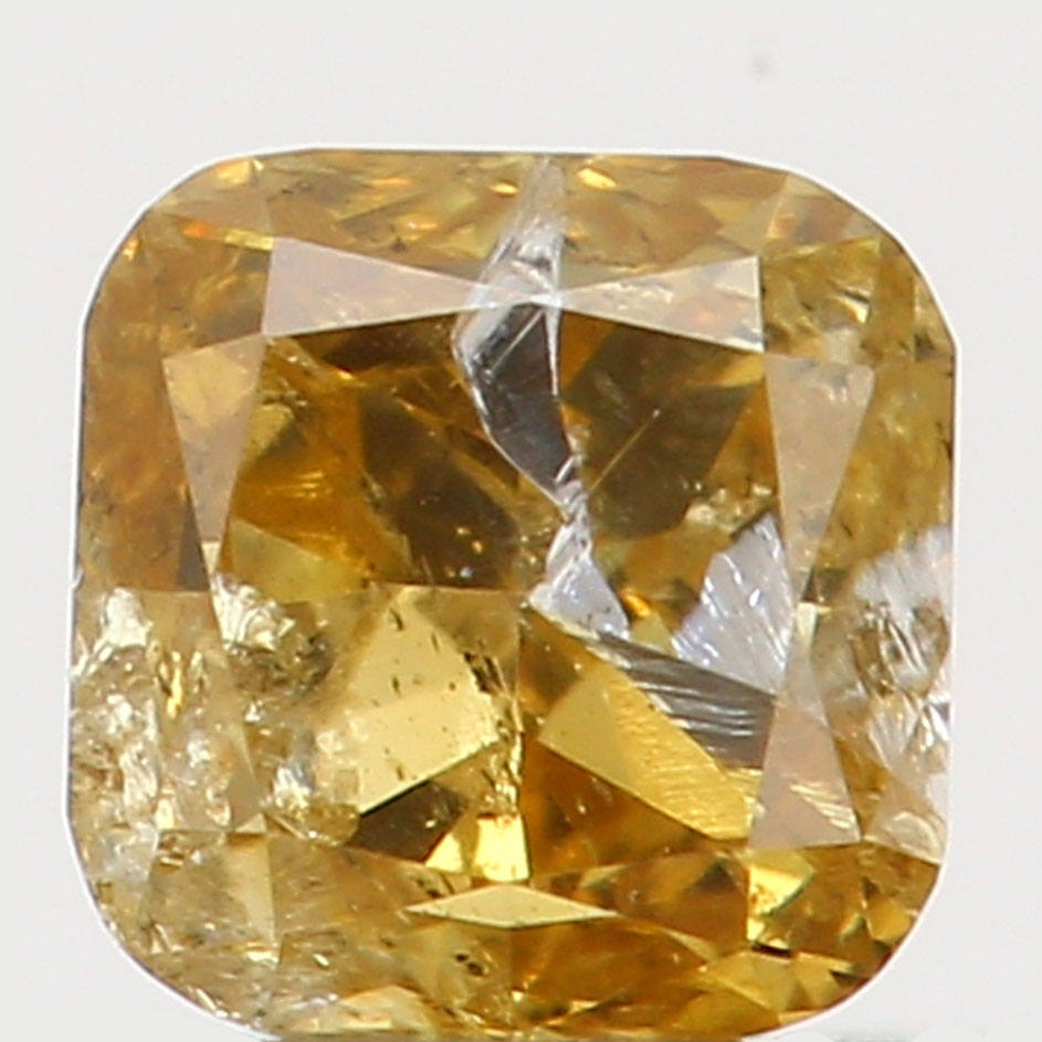 0.15 Ct Natural Loose Diamond Cushion Yellow Coffee Color I1 Clarity 2.80 MM  L5382