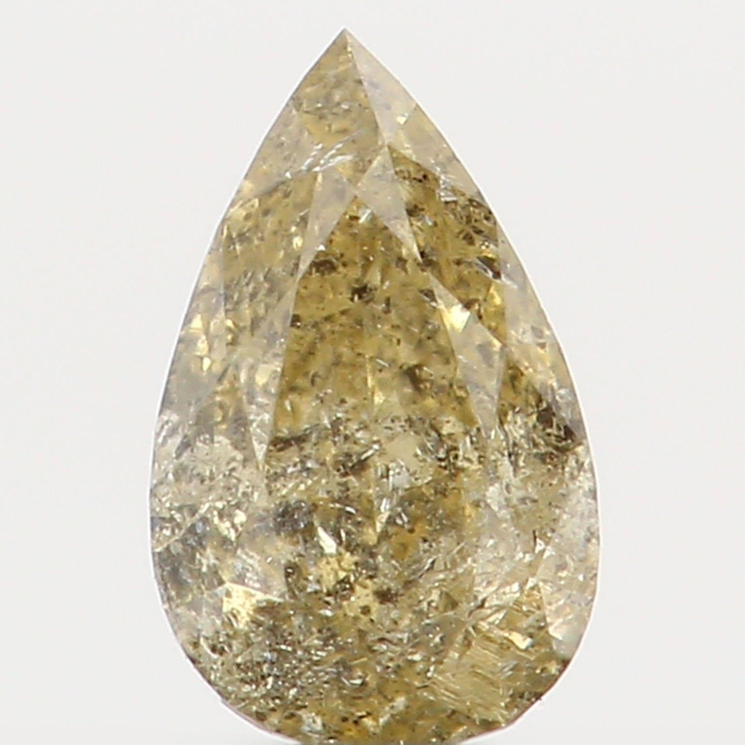 Natural Loose Diamond Pear Yellow Color I2 Clarity 4.20 MM 0.13 Ct KR874