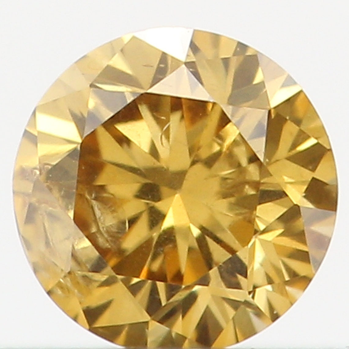 Natural Loose Diamond Round Fancy Dark Yellow Color I1 Clarity 3.20 MM 0.14 Ct L6434