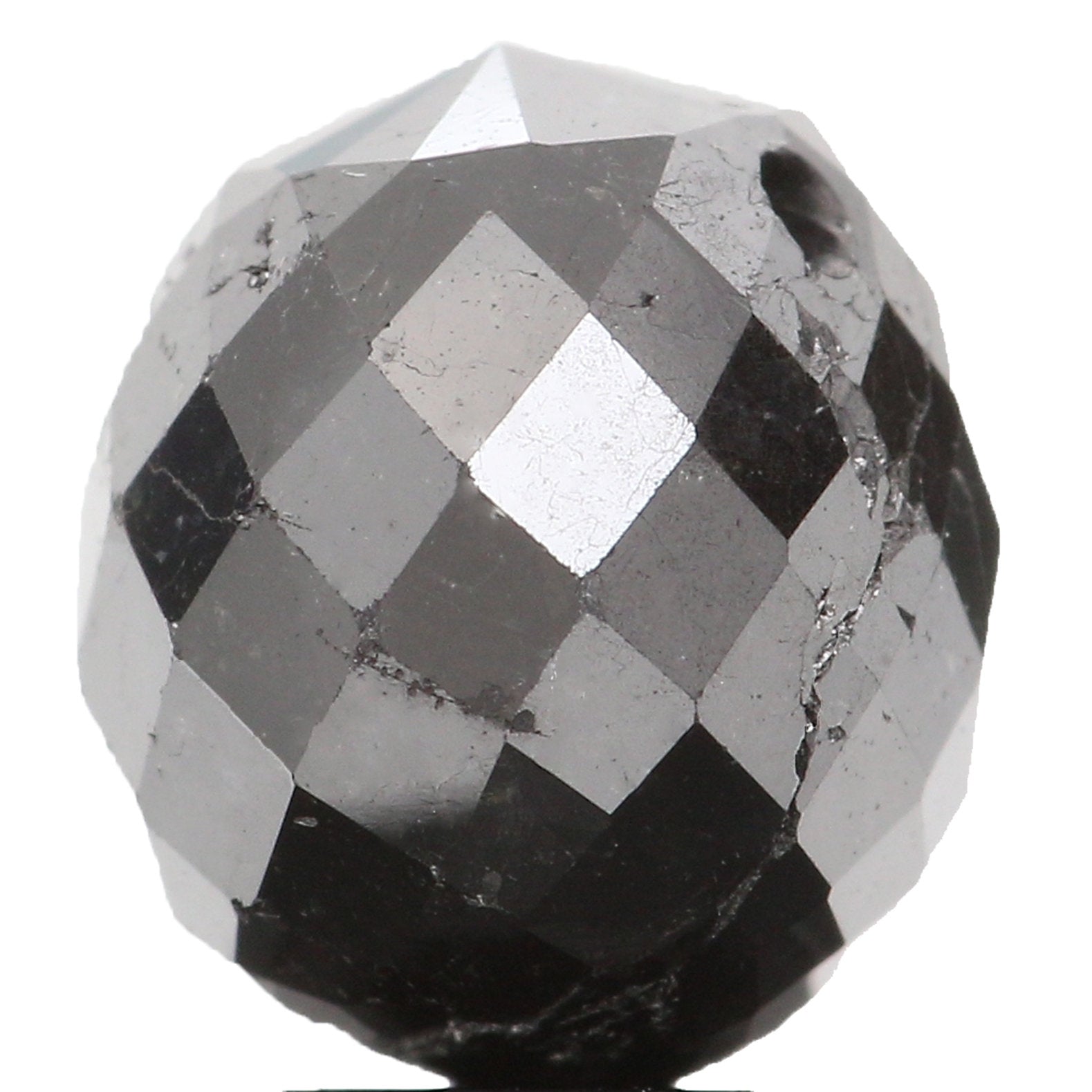 2.99 Ct Natural Loose Briolette Shape Diamond Black Color Drop Diamond 7.50 MM Natural Loose Black Color Briolette Rose Cut Diamond KQ1191