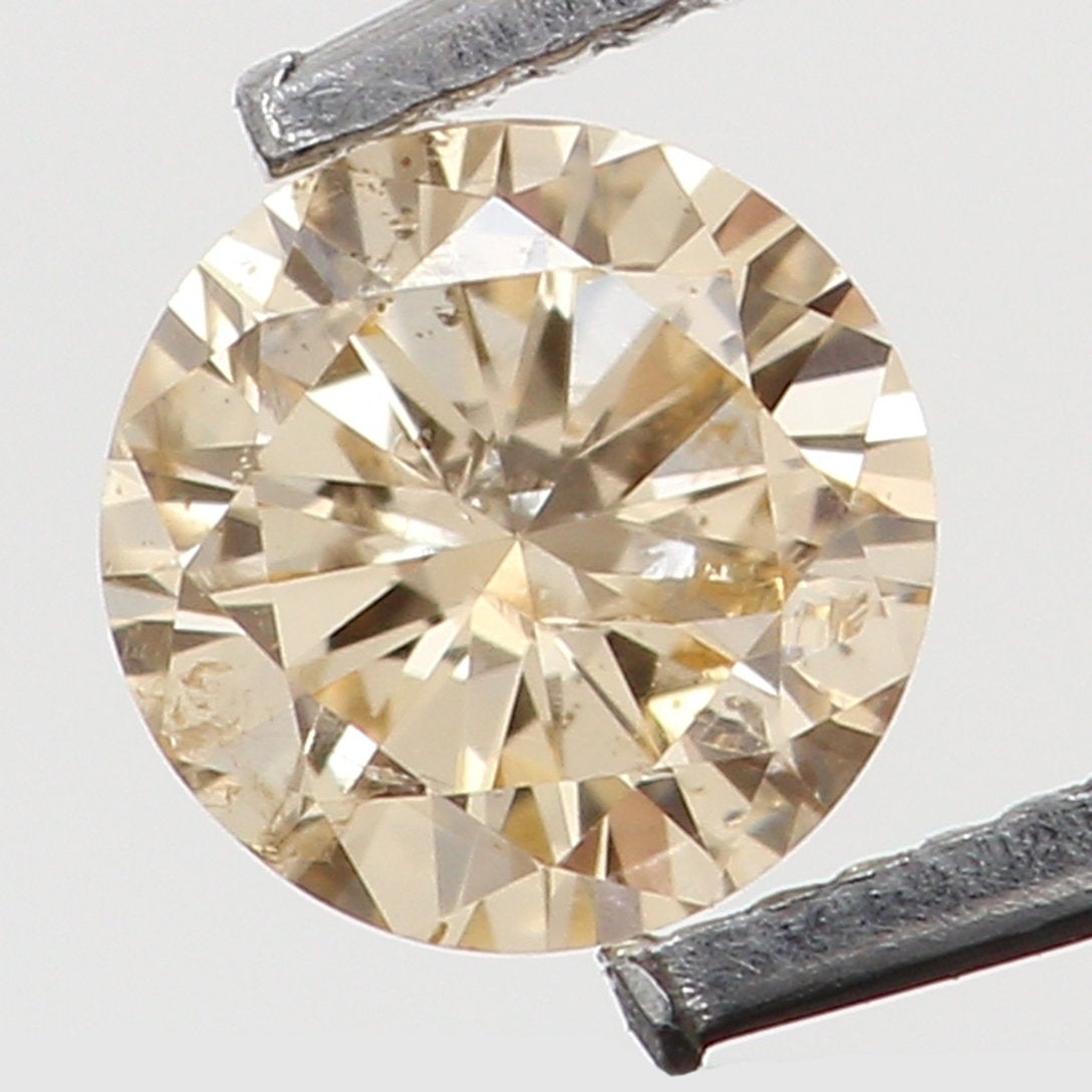 0.11 Ct Natural Loose Diamond, Orange Diamond, Round Diamond, Round Brilliant Cut Diamond, Sparkling Diamond, Rustic Diamond L5083
