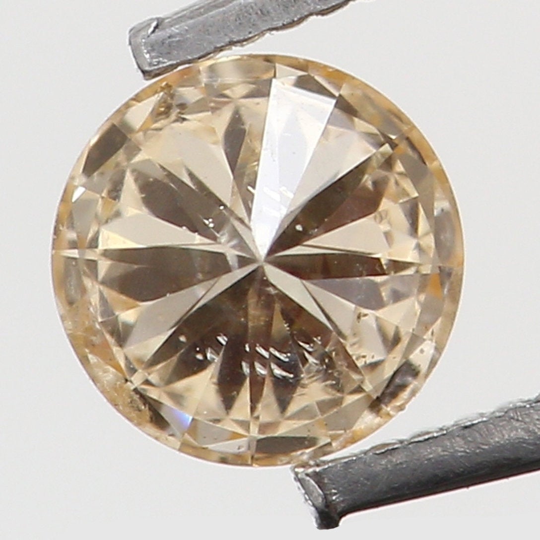 0.11 Ct Natural Loose Diamond, Orange Diamond, Round Diamond, Round Brilliant Cut Diamond, Sparkling Diamond, Rustic Diamond L5083