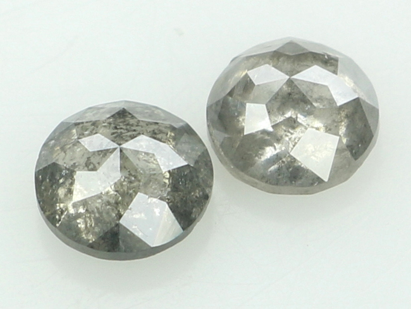 0.85 CT Natural Loose Round Rose Cut Pair Diamond Salt And Pepper Rose Cut Diamond 4.45 MM Natural Black Grey Round Rose Cut Diamond QL6309
