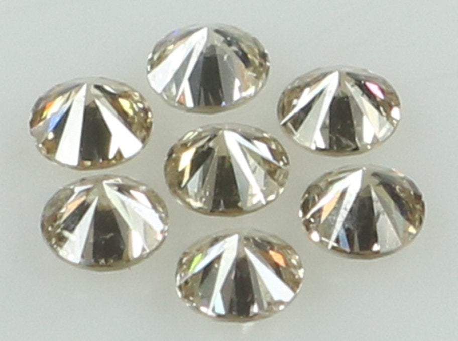 Natural Loose Diamond Round Brown Color SI2 Clarity 7 Pcs 0.40 Ct KDK1461
