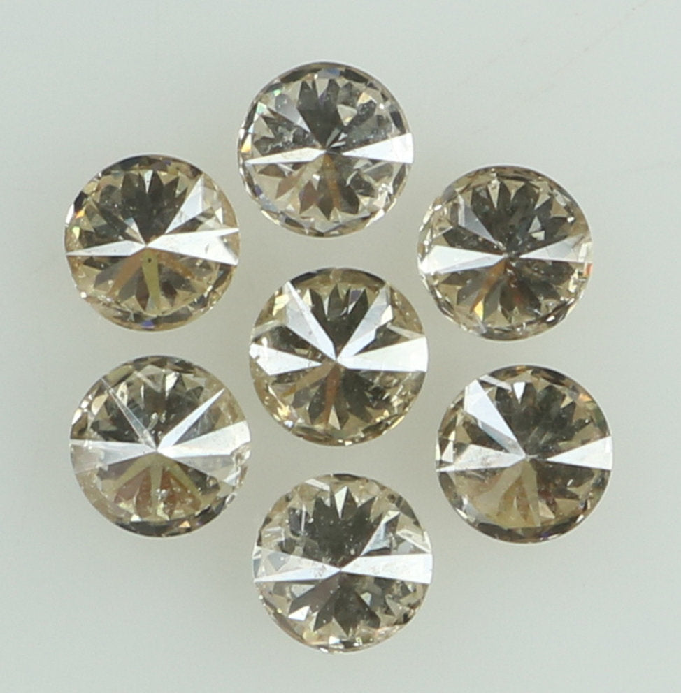Natural Loose Diamond Round Brown Color SI2 Clarity 7 Pcs 0.40 Ct KDK1461