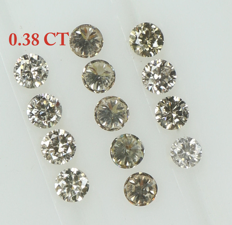 Natural Loose Diamond Round Brown Color SI2 Clarity 13 Pcs 0.38 Ct KR1468