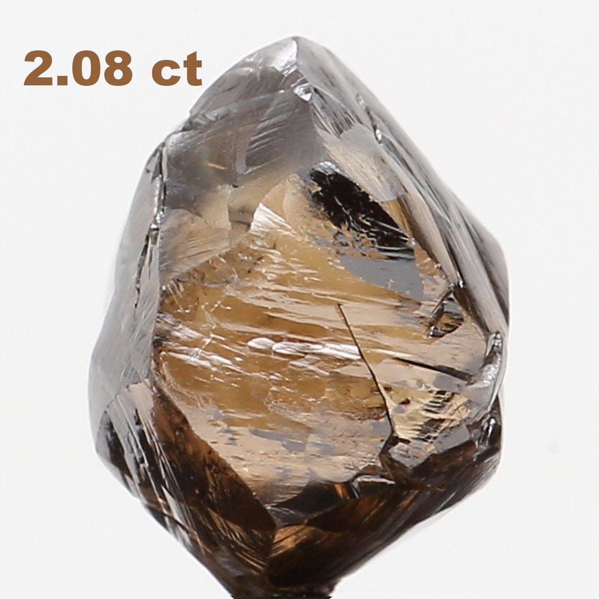 2.08 CT Natural Loose Rough Shape Diamond Brown Color Rough Cut Diamond 6.60 MM Natural Brown Diamond Rough Irregular Cut Diamond QL6300