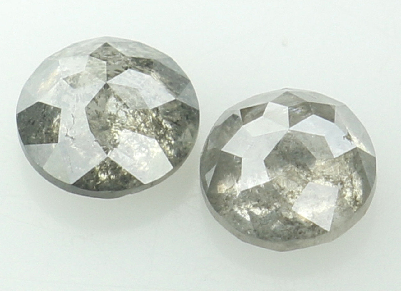 0.85 CT Natural Loose Round Rose Cut Pair Diamond Salt And Pepper Rose Cut Diamond 4.45 MM Natural Black Grey Round Rose Cut Diamond QL6309