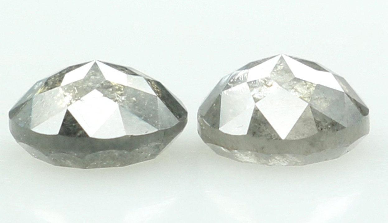 0.85 CT Natural Loose Round Rose Cut Pair Diamond Salt And Pepper Rose Cut Diamond 4.45 MM Natural Black Grey Round Rose Cut Diamond QL6309