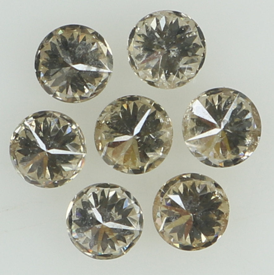 Natural Loose Diamond Round Brown Color SI2 Clarity 7 Pcs 0.40 Ct KDK1461