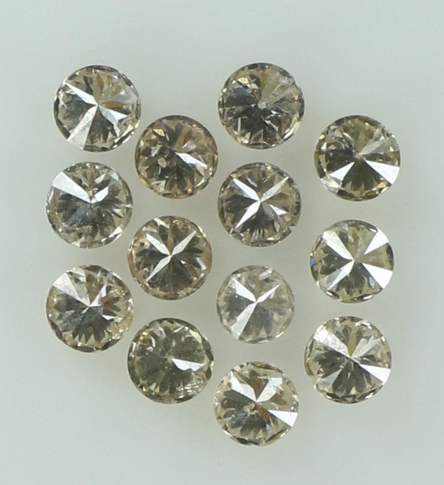 Natural Loose Diamond Round Brown Color SI2 Clarity 13 Pcs 0.38 Ct KR1468