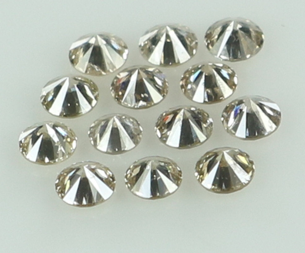 Natural Loose Diamond Round Brown Color SI2 Clarity 13 Pcs 0.38 Ct KR1468