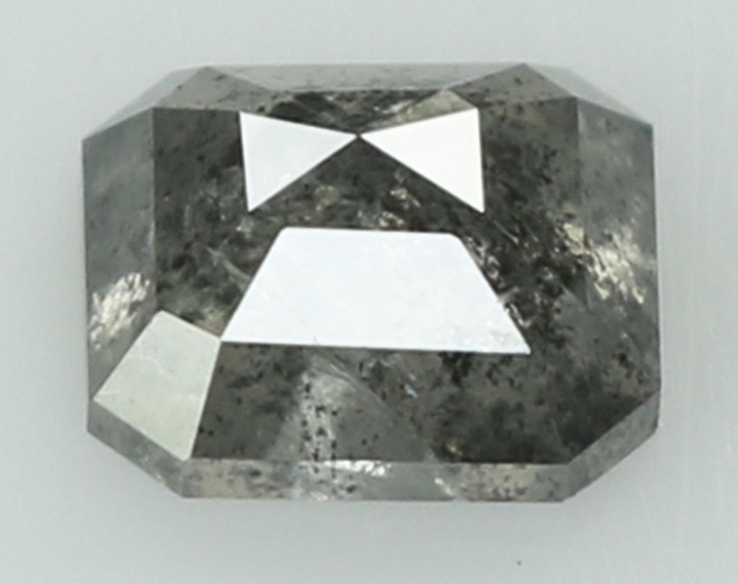 0.45 CT Natural Loose Emerald Shape Diamond Salt And Pepper Emerald Shape Diamond 4.50 MM Black Grey Color Emerald Rose Cut Diamond QL7606