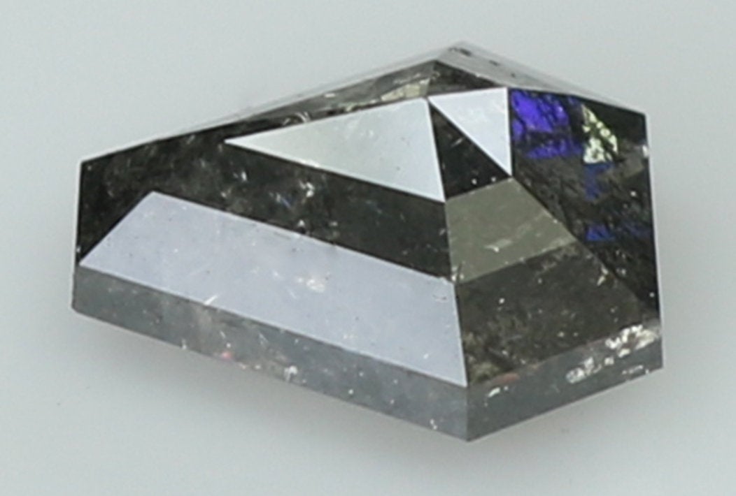 0.87 CT Natural Loose Coffin Shape Diamond Salt And Pepper Coffin Shape Diamond 6.40 MM Black Grey Color Coffin Rose Cut Diamond QL7838