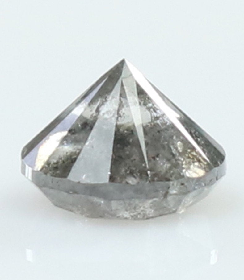0.58 Ct Natural Loose Round Diamond Black Grey Color Round Diamond 5.00 MM Natural Loose Salt And Pepper Round Brilliant Cut Diamond QL7918
