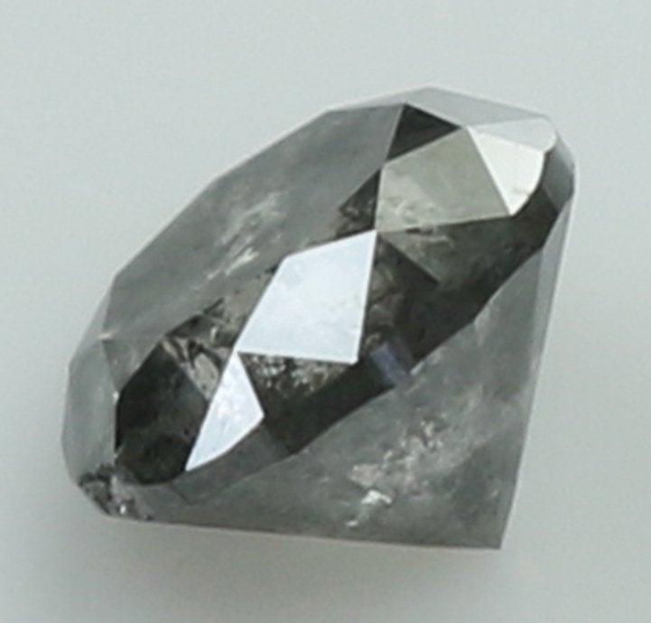 0.58 Ct Natural Loose Round Diamond Black Grey Color Round Diamond 5.00 MM Natural Loose Salt And Pepper Round Brilliant Cut Diamond QL7918
