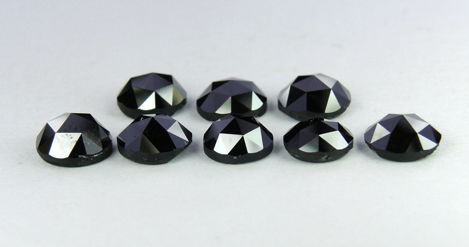 Natural Loose Diamond Round Rose Cut Black Color I3 Clarity 6.00 MM 1 Pcs Q44