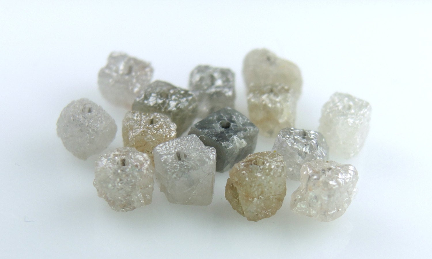 Natural Loose Diamond Rough Cube Mix Grey Color I3 Clarity 5 Pcs Lot 3.10 to 3.50 MM Q138