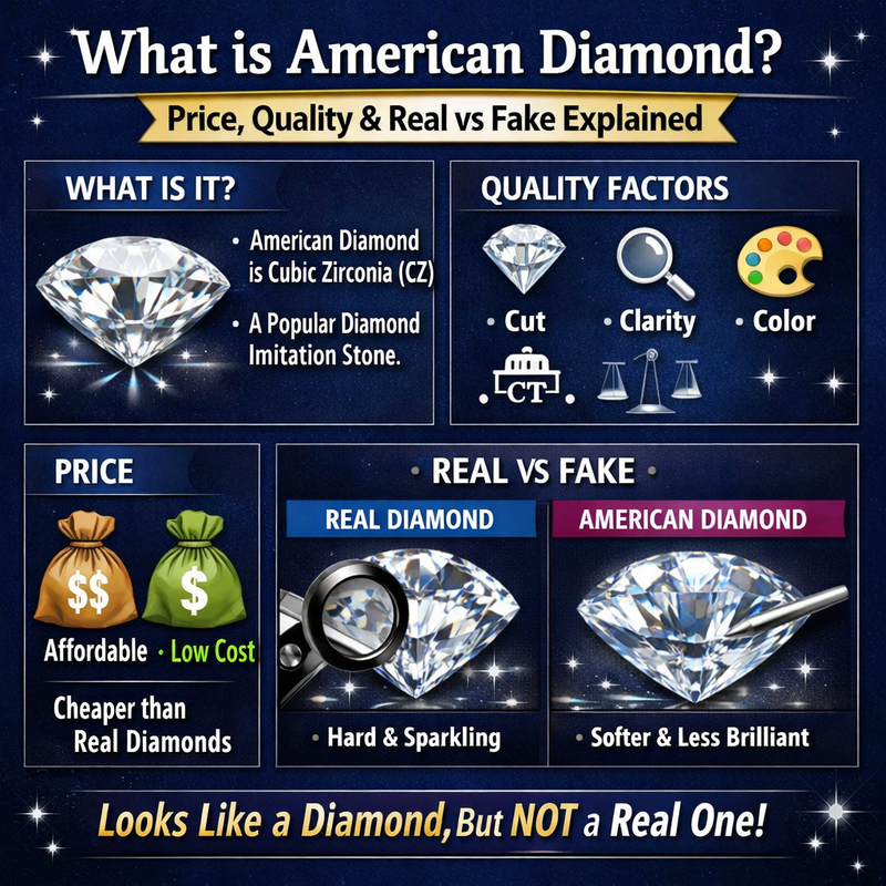 What is American Diamond? Price, Quality & Real vs Fake Explained