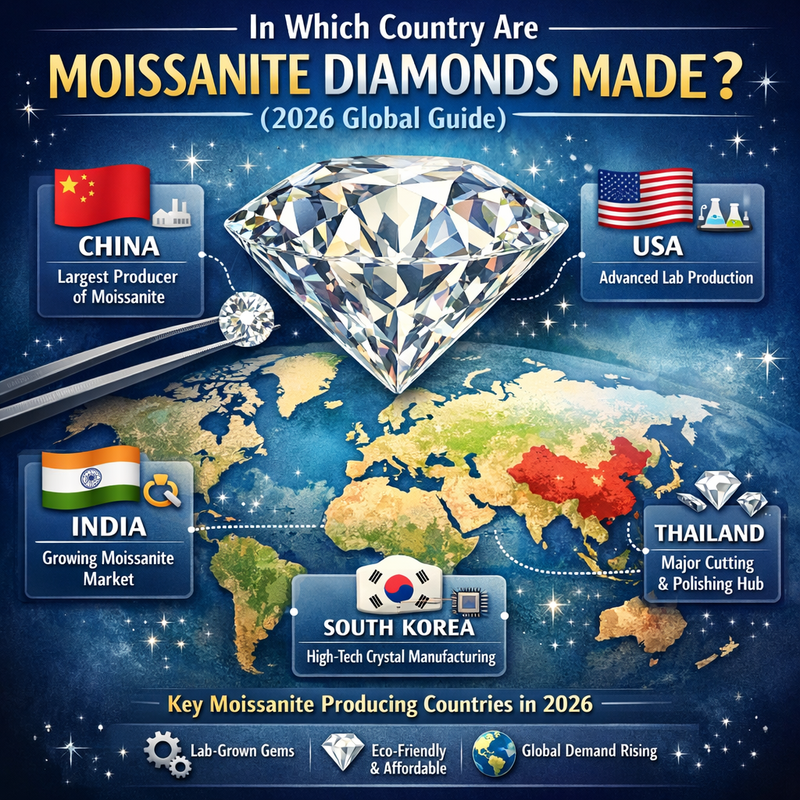 In Which Country Are Moissanite Diamonds Made? (2026 Global Guide)