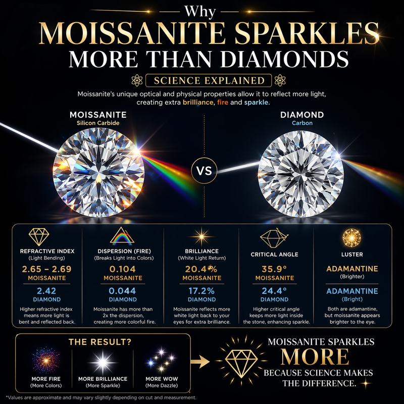 Why Moissanite Sparkles More Than Diamonds (Science Explained)