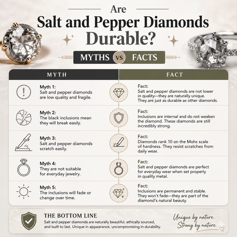 Are Salt and Pepper Diamonds Durable? Myths vs Facts