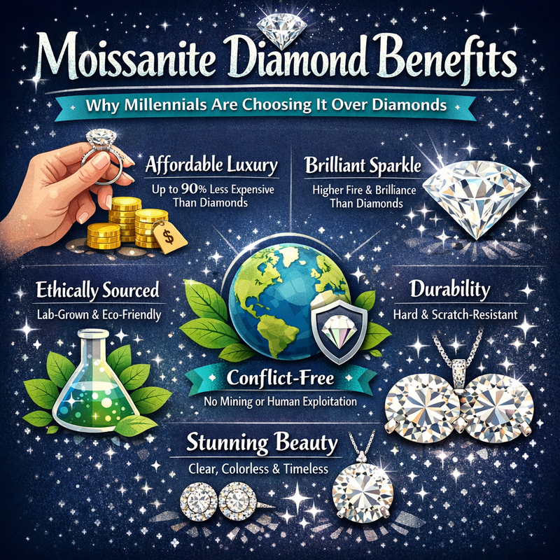 Moissanite Diamond Benefits: Why Millennials Are Choosing It Over Diamonds
