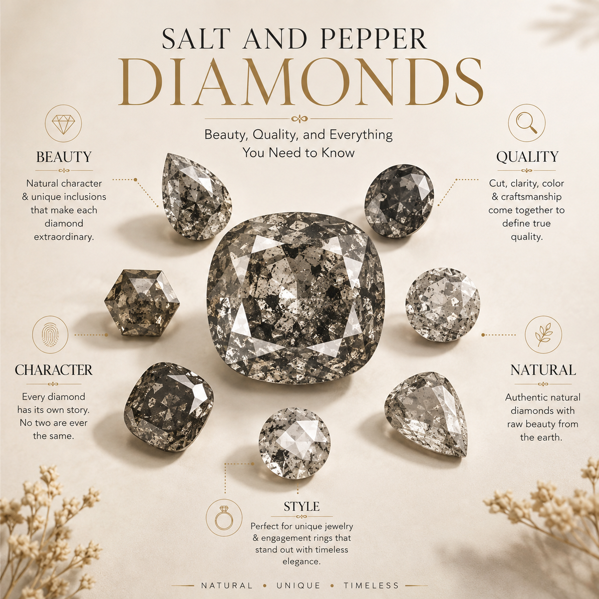 Salt and Pepper Diamonds: Beauty, Quality, and Everything You Need to Know