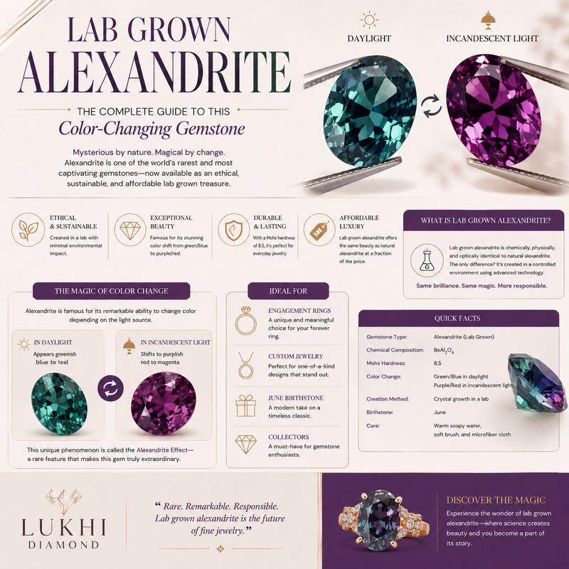 Lab Grown Alexandrite: The Complete Guide to This Color-Changing Gemstone