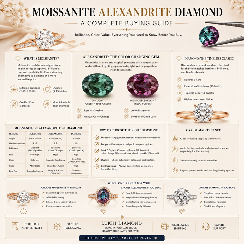 Moissanite Alexandrite Diamond: A Complete Buying Guide