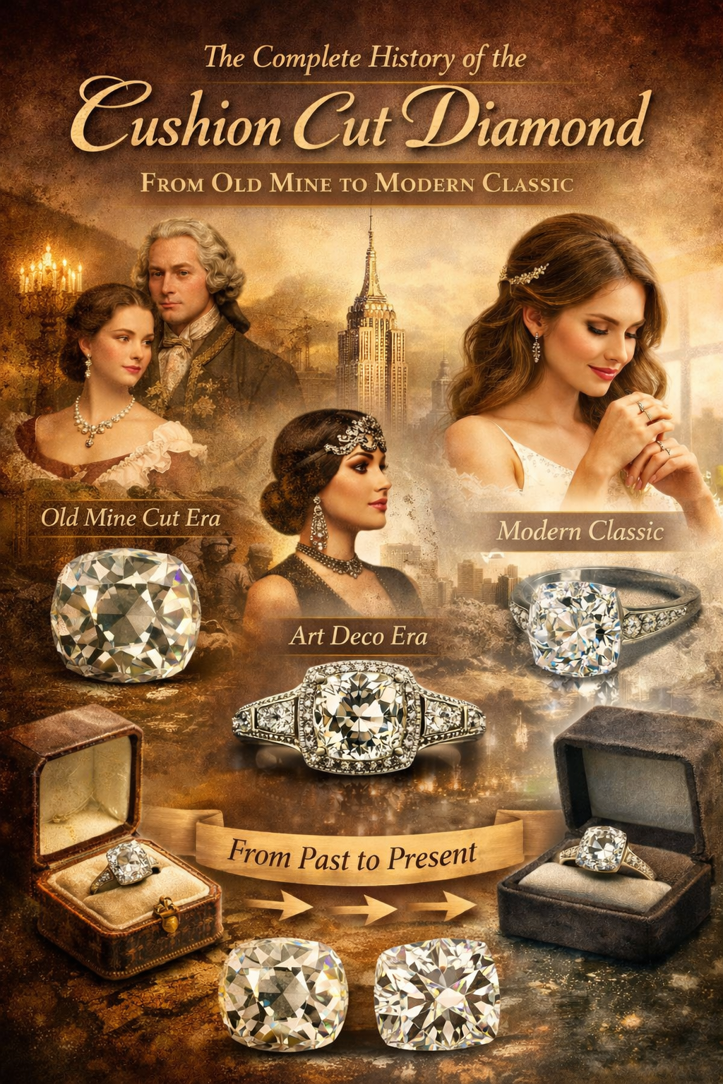 The Complete History of the Cushion Cut Diamond: From Old Mine to Modern Classic