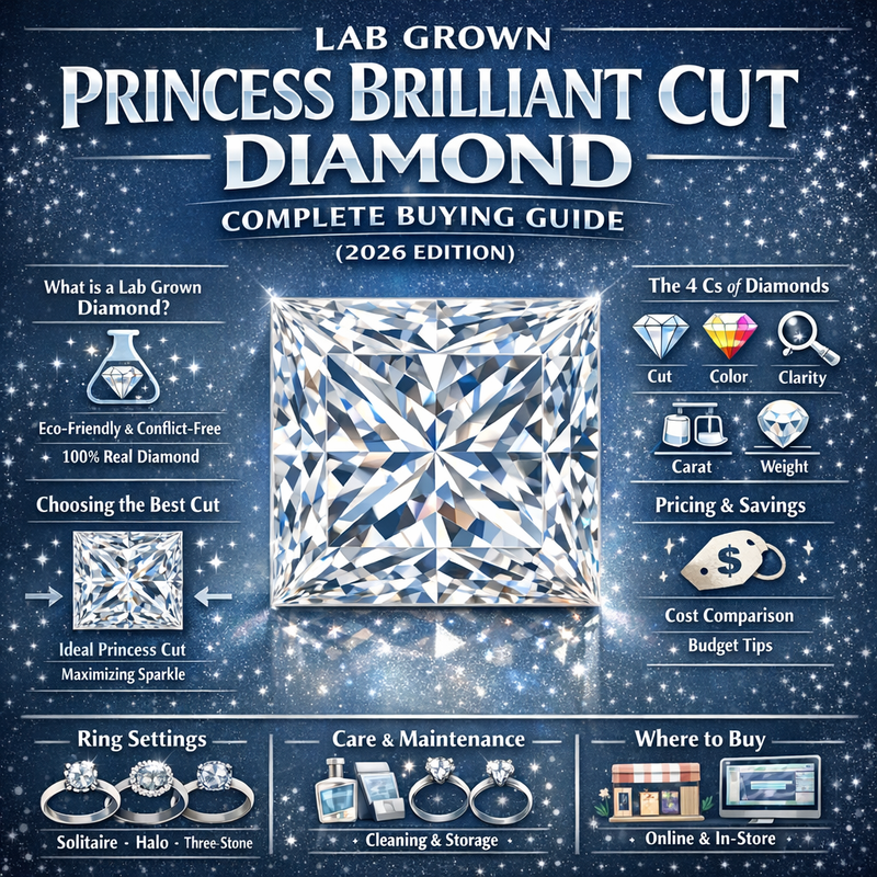 Lab Grown Princess Brilliant Cut Diamond: Complete Buying Guide (2026 Edition)