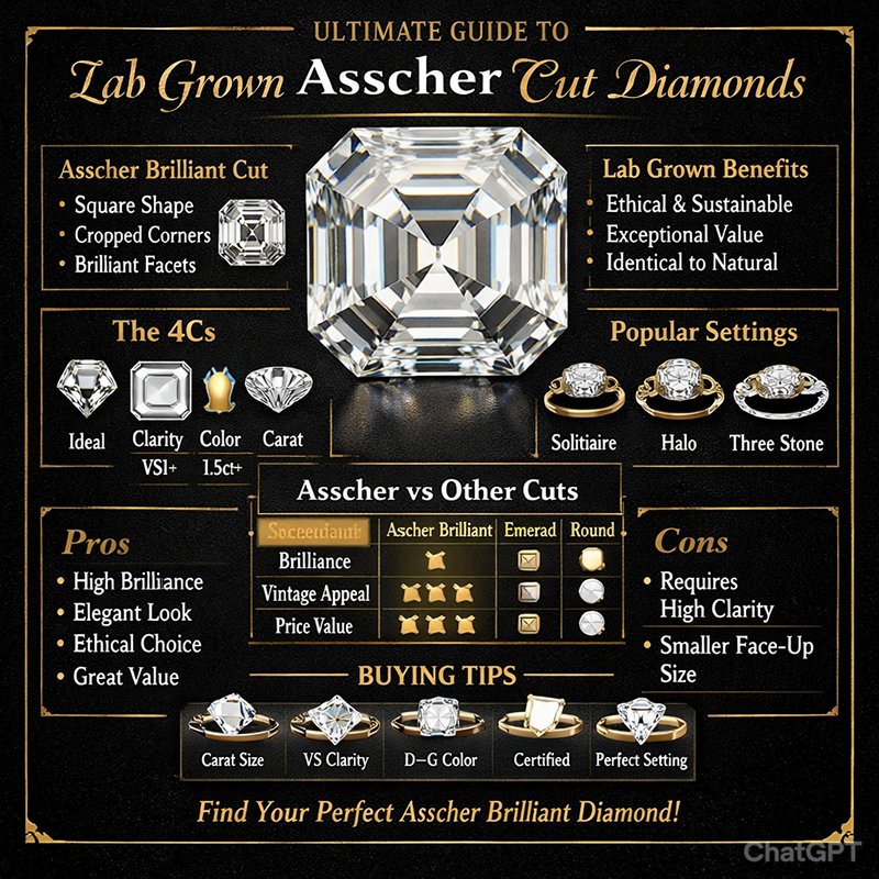 Ultimate Guide to Lab Grown Asscher Brilliant Cut Diamonds