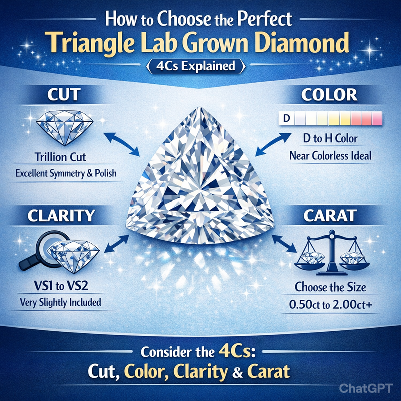 How to Choose the Perfect Triangle Lab Grown Diamond (4Cs Explained)