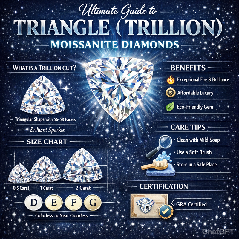 Ultimate Guide to Triangle (Trillion) Moissanite Diamonds