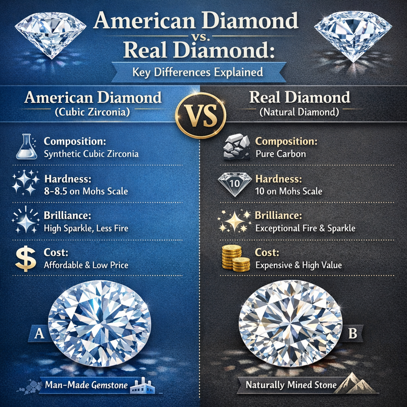 American Diamond vs. Real Diamond: Key Differences Explained