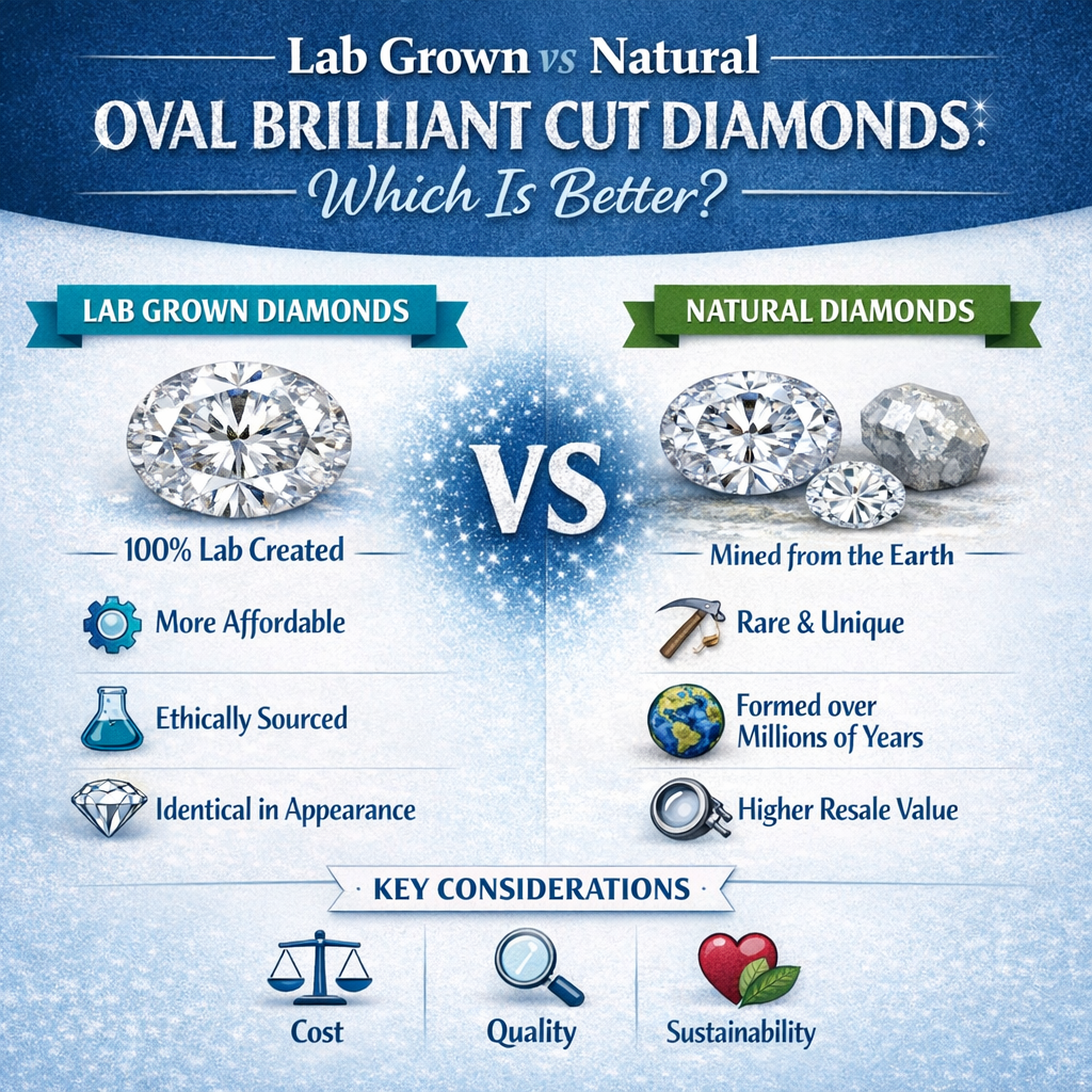Lab Grown vs Natural Oval Brilliant Cut Diamonds: Which Is Better?