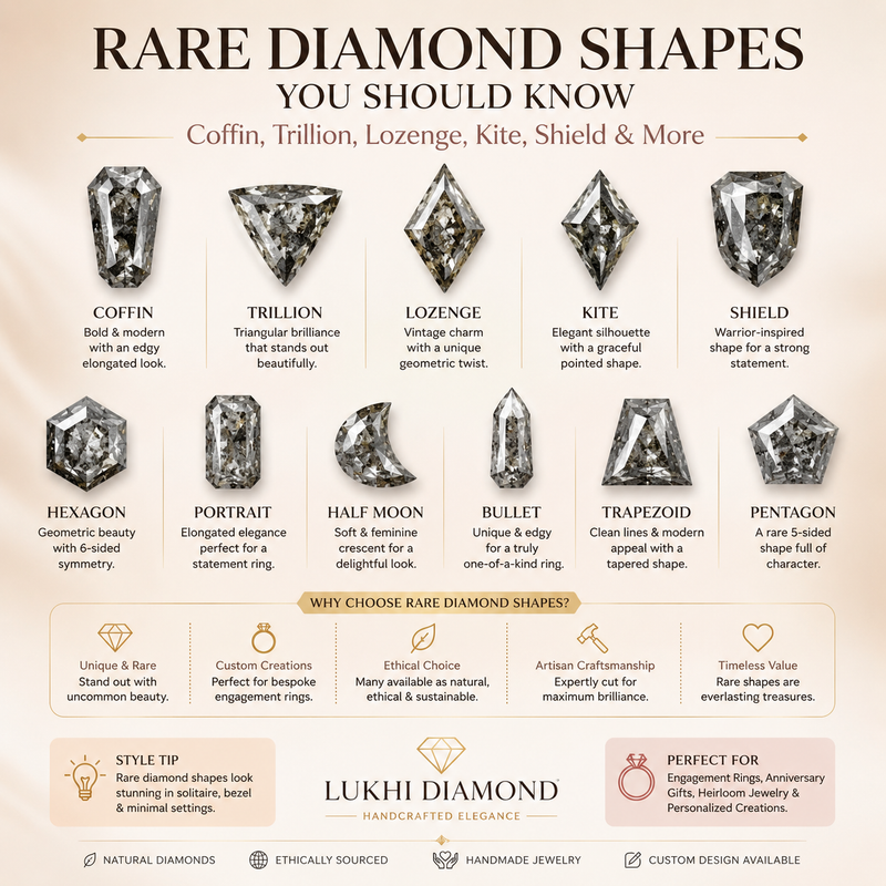 Rare Diamond Shapes You Should Know: Coffin, Trillion, Lozenge, Kite, Shield & More